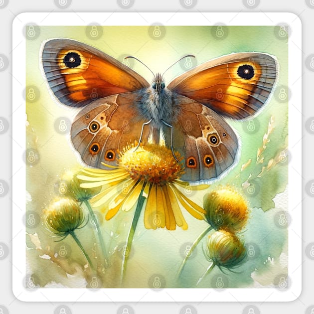 Essex Skipper - Watercolor Butterfly Sticker by Aquarelle Impressions